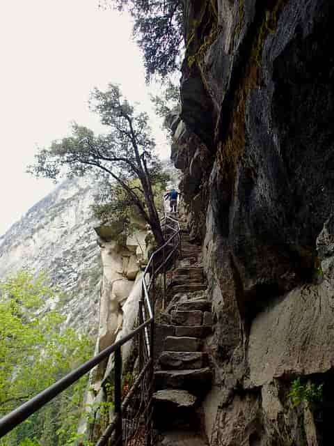 Rock stairs to the top of Vernal Falls