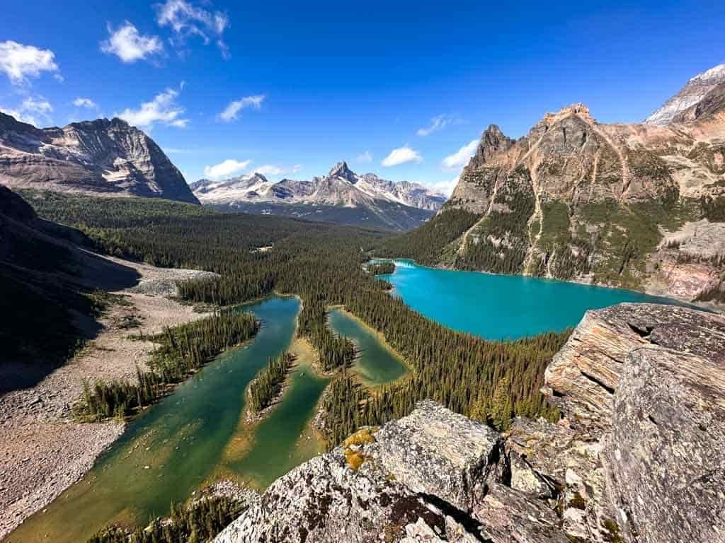 Aerial view of Lake O'Hara from Opabin Prospect in Yoho National Park
