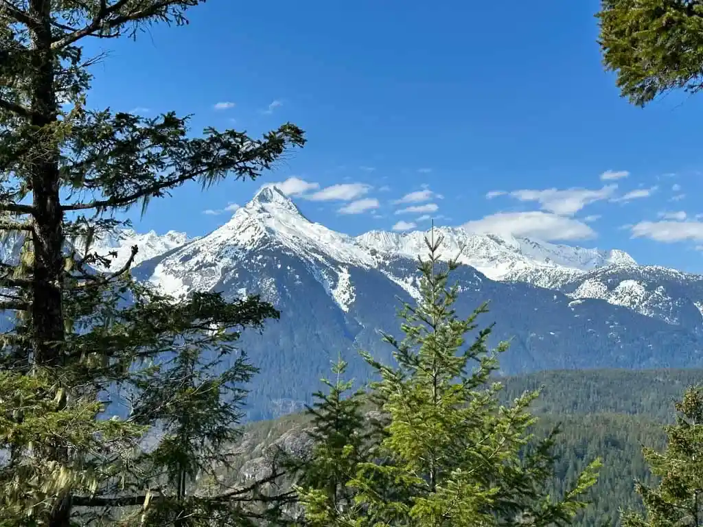 First viewpoint on the Cheakamus Loop Trail at Brohm Lake