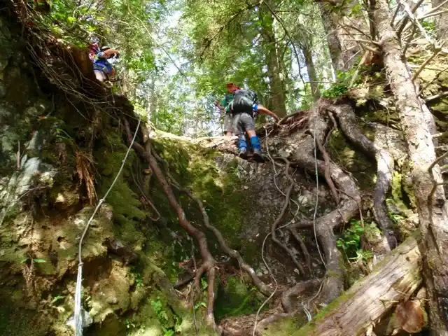 Descending a headland on the Nootka Trail