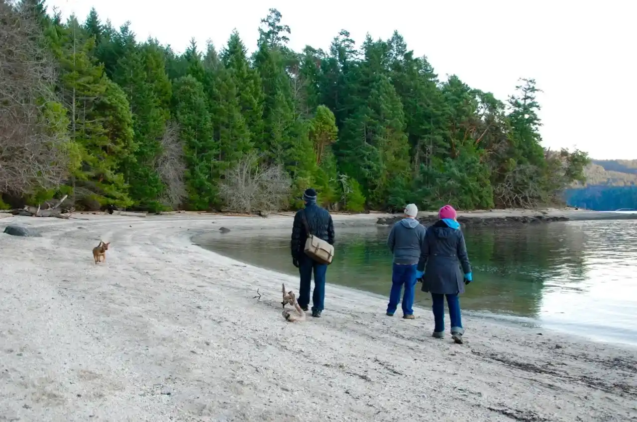 Beach walking at Montague Harbour