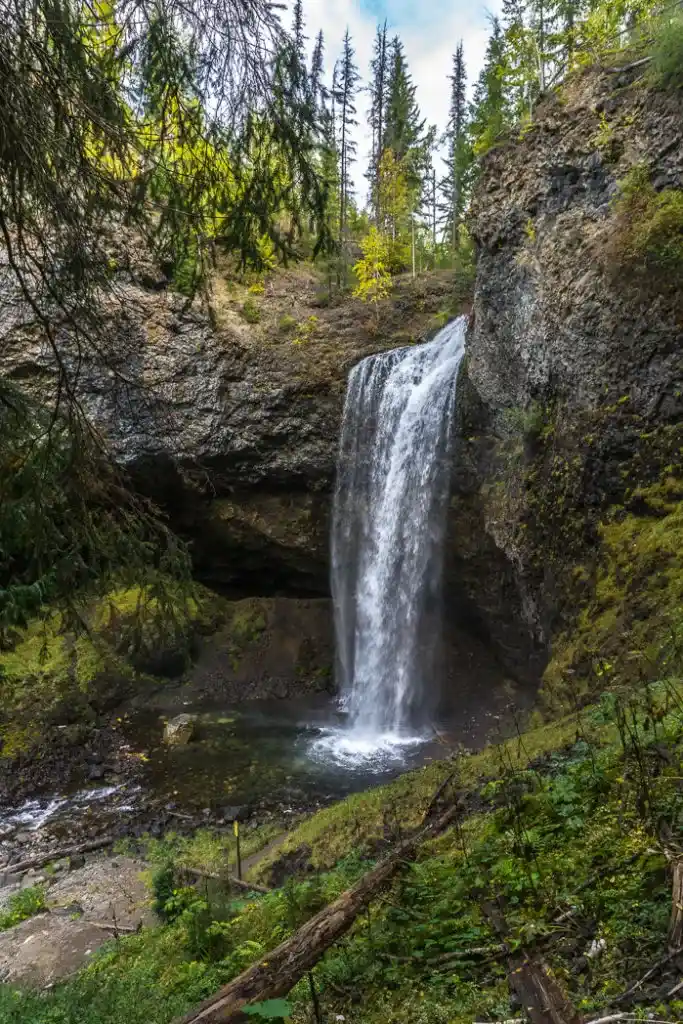Moul Falls, one of the many gorgeous waterfalls in Wells Gray Provincial Park near Kamloops, BC