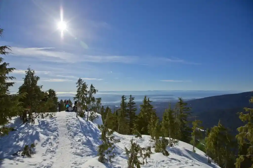 Dog Mountain snowshoeing trail on Mount Seymour near Vancouver, BC. The Ultimate Guide to Snowshoeing in Vancouver.