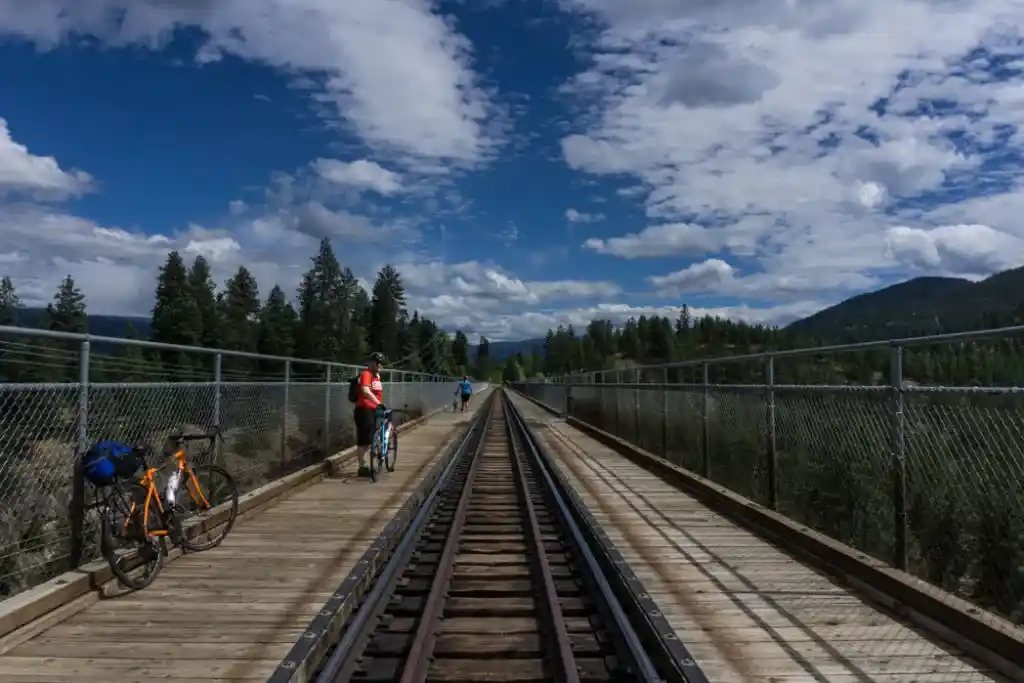 Trout Creek Trestle in Summerland, BC. Explore Summerland's wineries by bike with this self-guided tour.