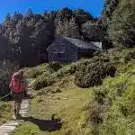 Approaching Du Cane Hut on the Overland Track in Tasmania.