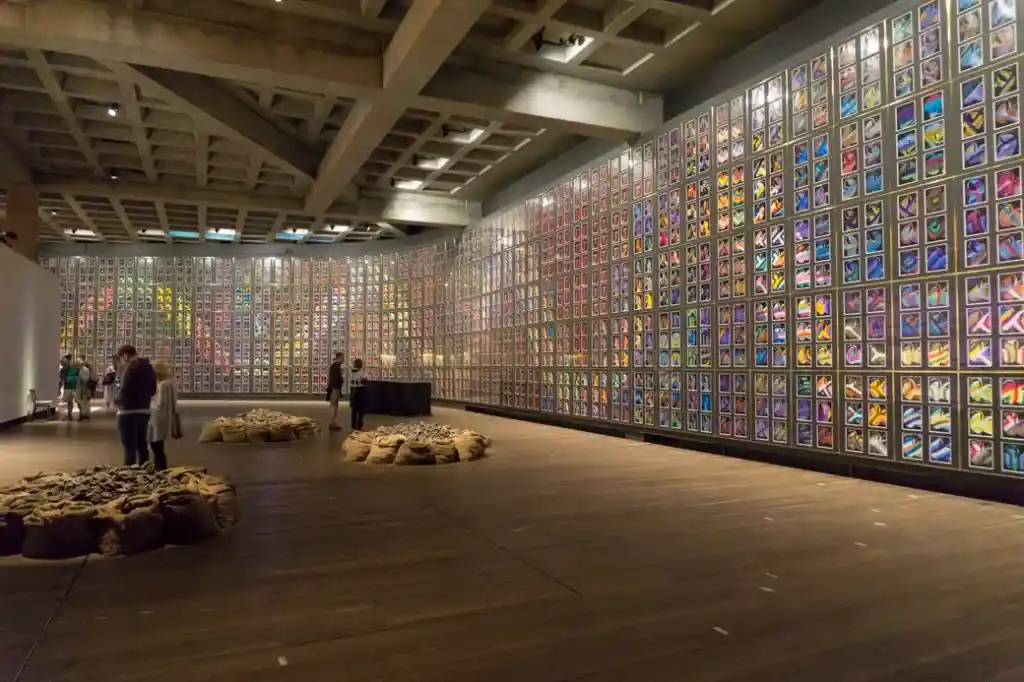 The mural "Snake" by Sidney Nolan at MONA 