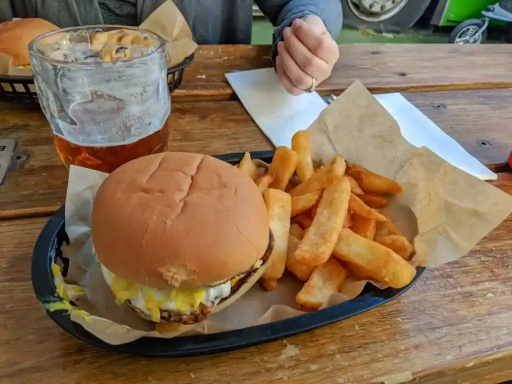 Burgers and beer at Preachers in Battery Point