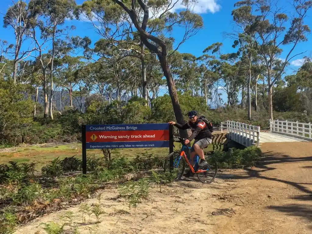Biking on Maria Island, Tasmania