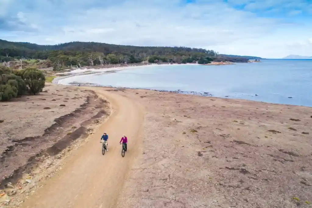 Mountain biking on Maria Island