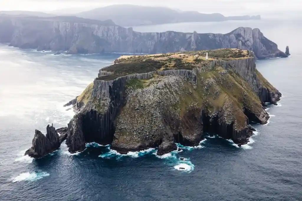 An aerial view of Tasman Island