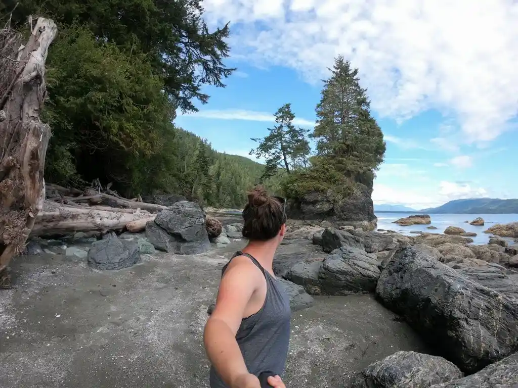 A hiker on the West Coast Trail