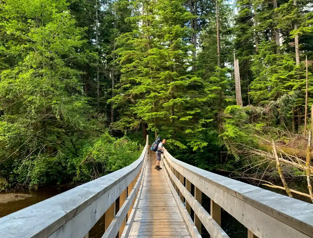 Bridge over the Fisherman River in Cape Scott Provincial Park