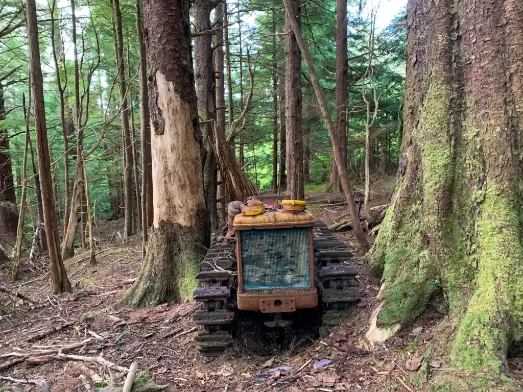 Abandoned tractor at Cape Scott