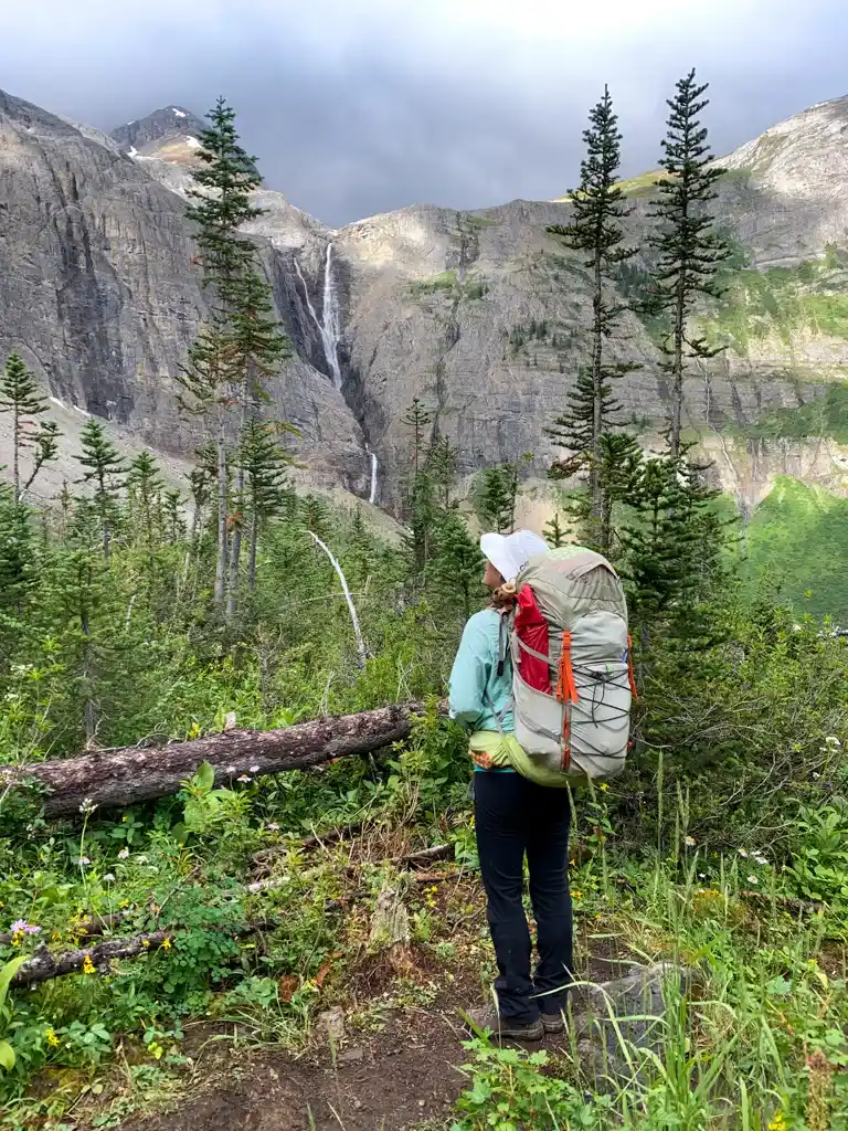 Looking down to Helmet Falls