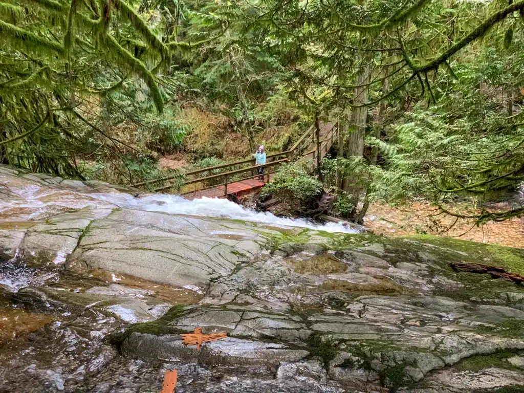 View from the top of a waterfall in Cliff Gilker Park