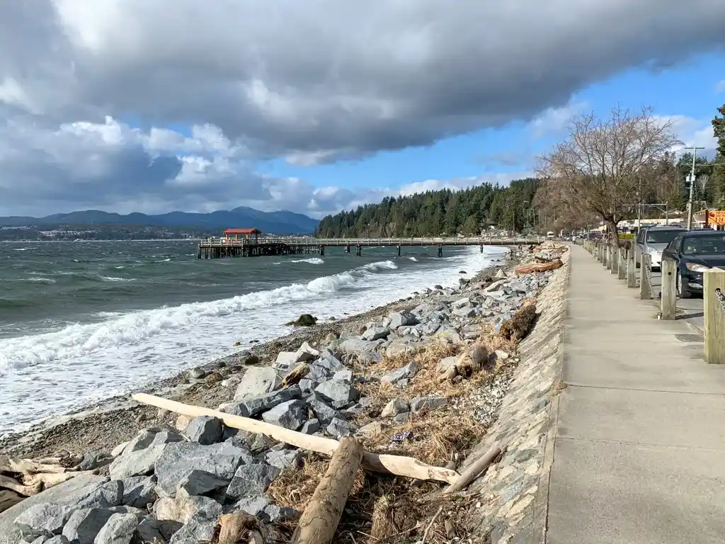 The oceanfront walkway at Davis Bay in Sechelt - one of the best things to do on the Sunshine Coast, BC