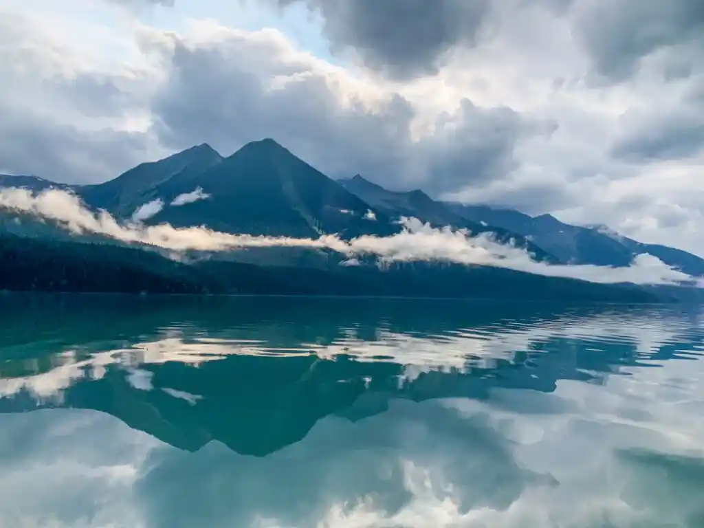 Clouds on Lanezi Lake on the Bowron Lakes Canoe Circuit