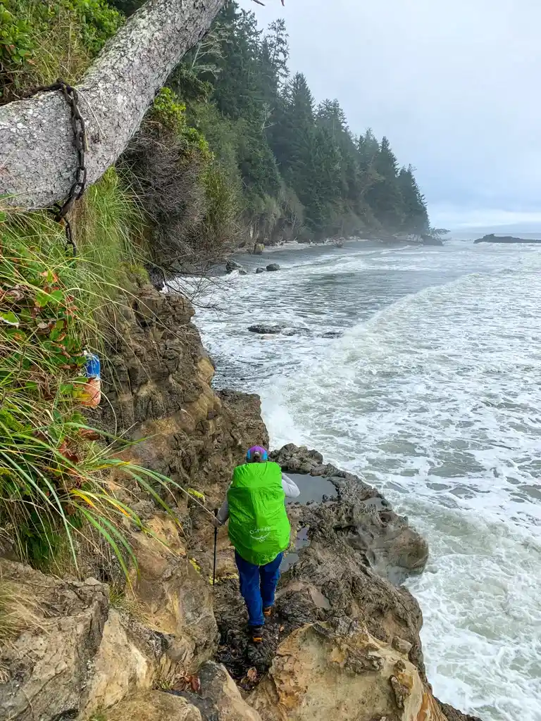 Rock scramble at the west end of Chin Beach
