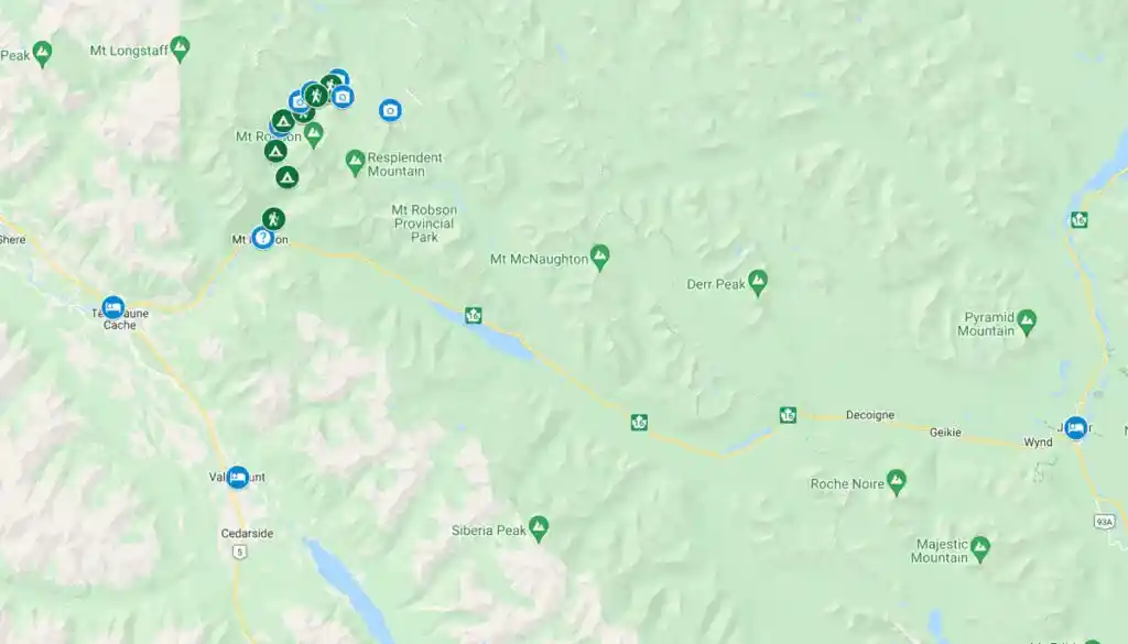 Berg Lake Trail Google Map
