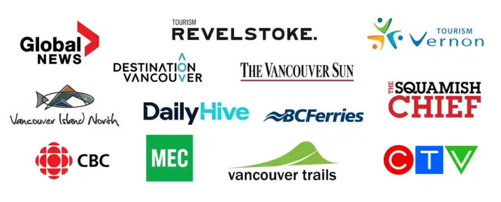 A group of company logos that Dawn Outdoors has collaborated with