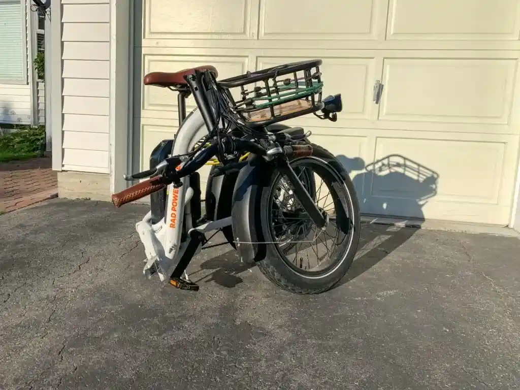 Rad Power RadMini Step-Thru e-bike folded up