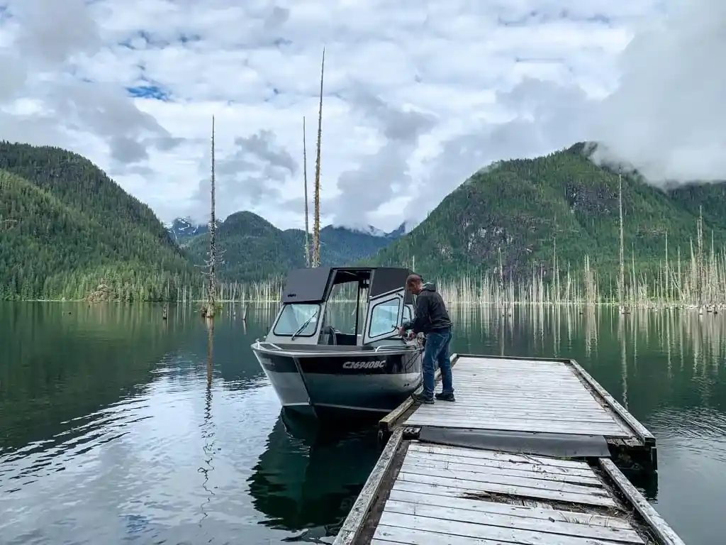 Della Falls Water Taxi at the trailhead dock