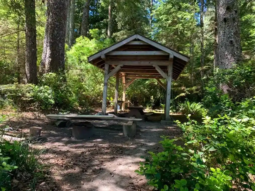 Cooking shelter at Rugged Point Marine Provincial Park