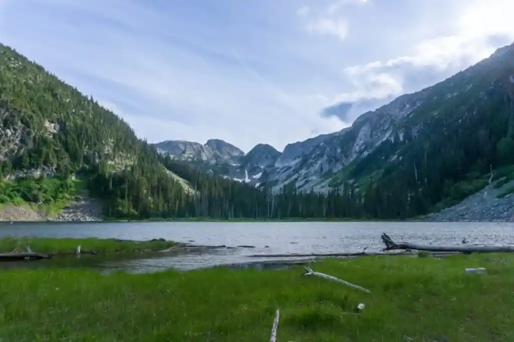 Little Douglas Lake near the Coquihalla Highway, one of the best easy backpacking trips in BC