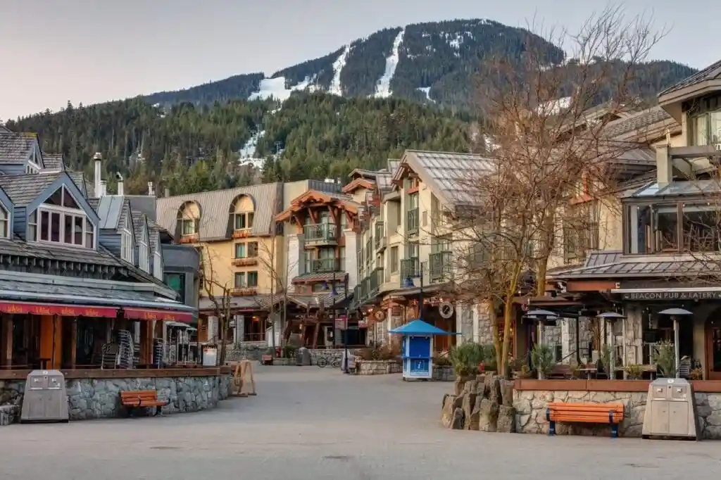 The pedestrian village in Whistler. 
