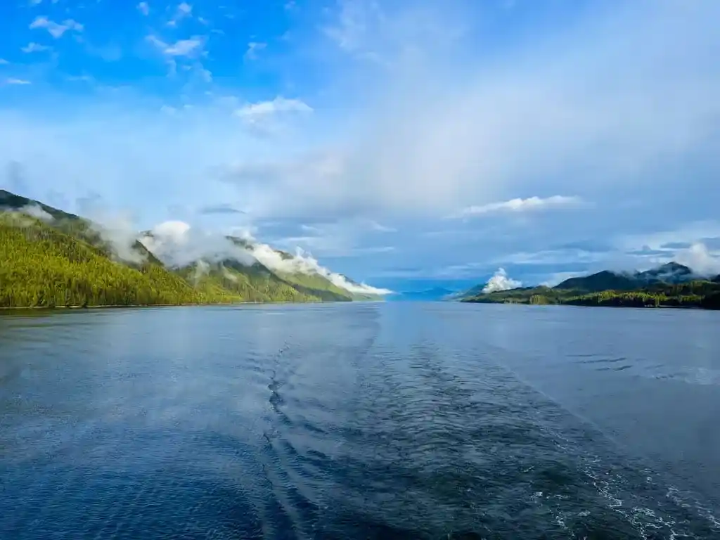 Sunny weather in the Grenville Channel on BC's Central Coast