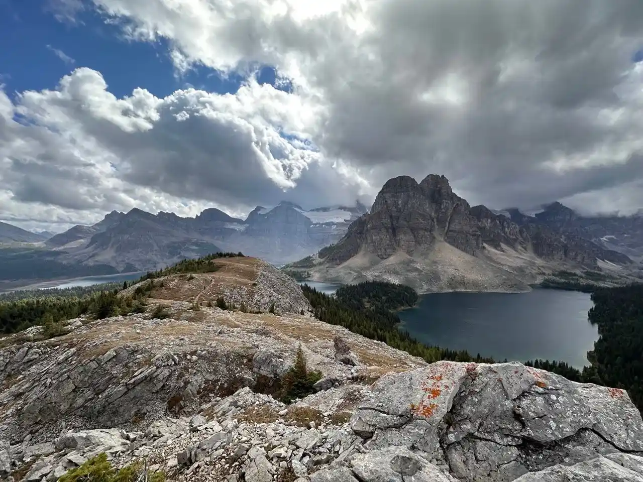 Sunburst Peak from Nublet Peak at Mount Assiniboine Provincial Park - one of the best backpacking trips in the Canadian Rockies