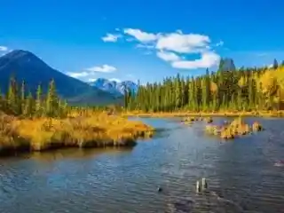 Vermillion Lakes in Banff in the fall