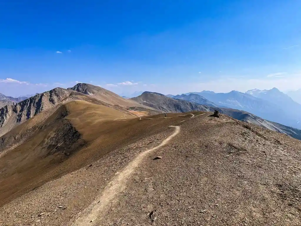 A hiker near Amber Mountain in Jasper National Park