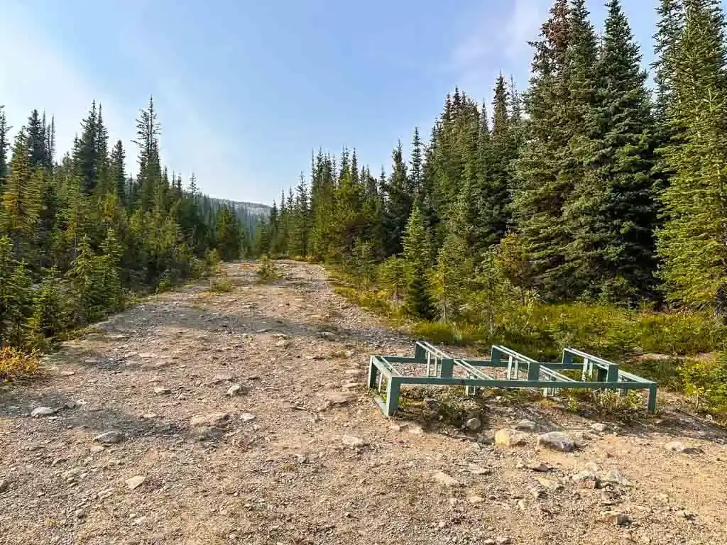 A bike rack on the trail to Signal Mountain