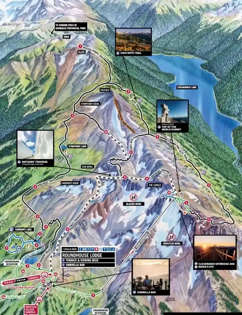 Map of the Whistler Alpine Trails