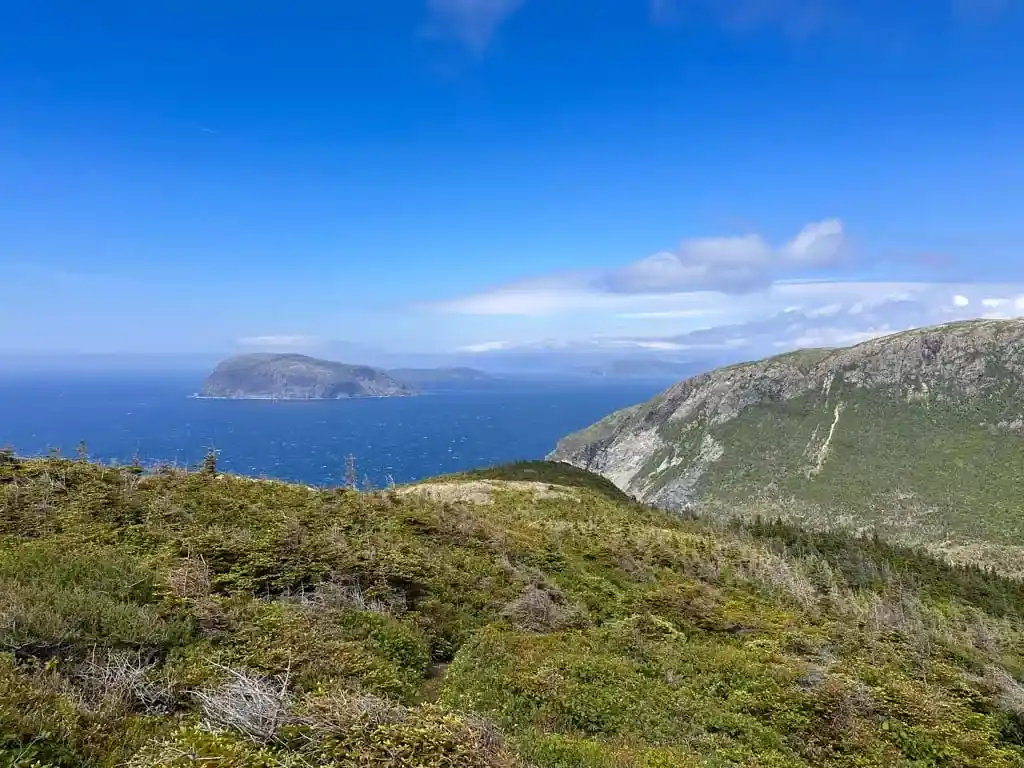 The view of the ocean from the South Head Lighthouse Trail near Corner Brook, Newfoundland