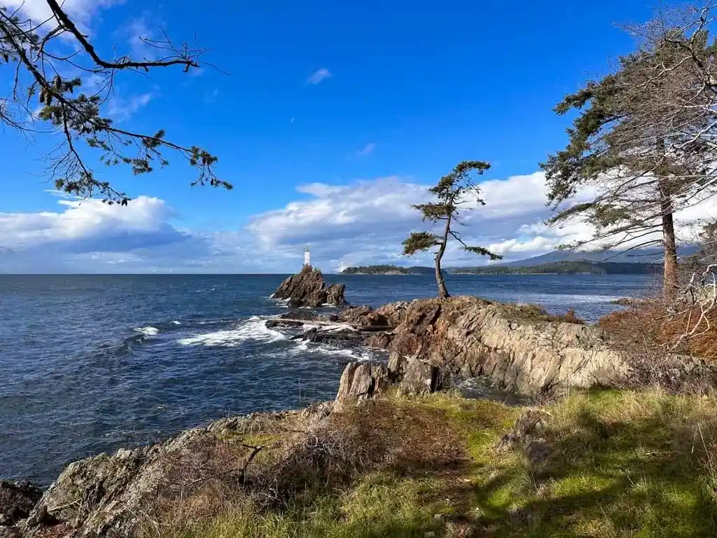 The lighthouse at Cape Roger Curtis on Bowen Island, one of many great things to do on Bowen Island