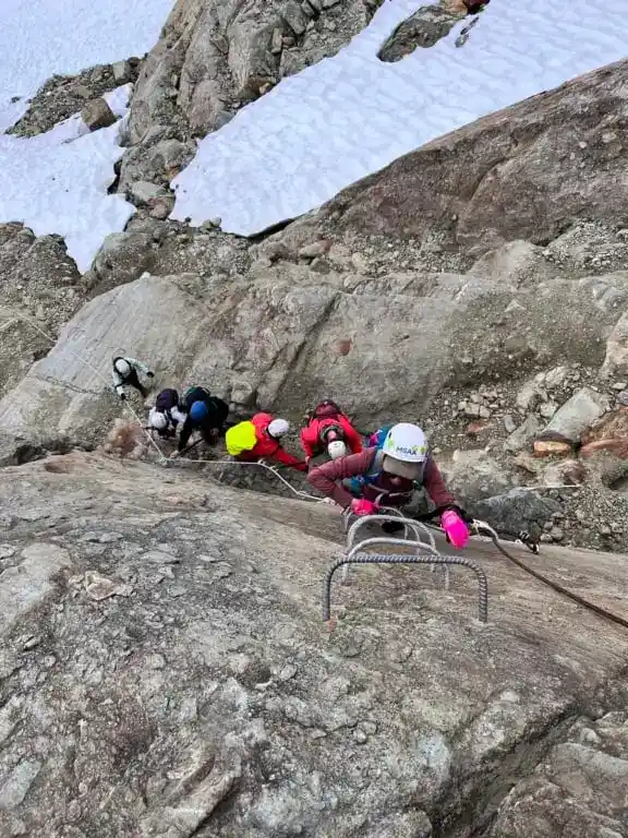 A group of people on the Whistler Via Ferrata